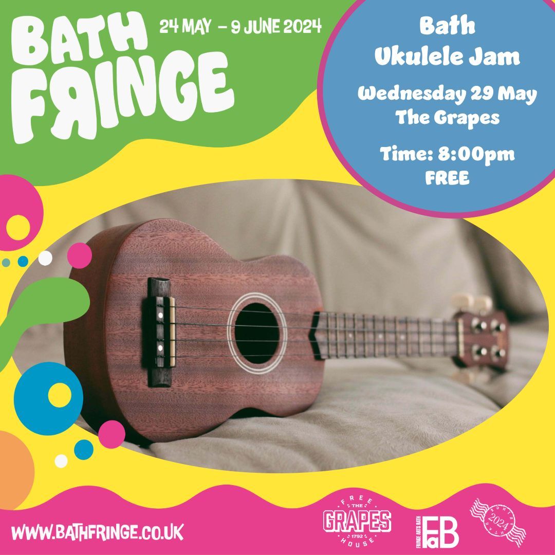 🎵 MUSIC 🎵 The Bath Ukulele Jam Wednesday 29 May - 8pm The Grapes Bath @thegrapesbath Pocock's Living Room FREE For full info please visit: buff.ly/3xJDvJp #BathFringe24