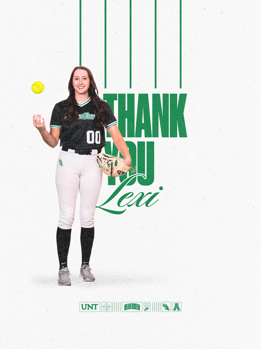 One of the most productive players in program history, @lexicobb_ has left an indelible mark on UNT softball! Join us on Friday night as we honor her fantastic career 🙌 #GMG 🟢🦅