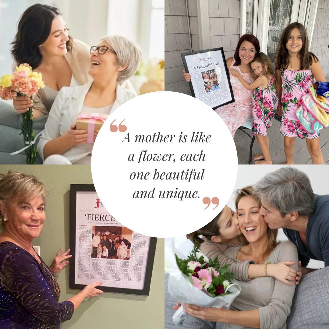 'A mother is like a flower, each one beautiful and unique.' Get your beautiful mother a unique gift from MyFrontPageStory.com and win this Mother's Day! Use code TwitterMom24 for a special discount at checkout.