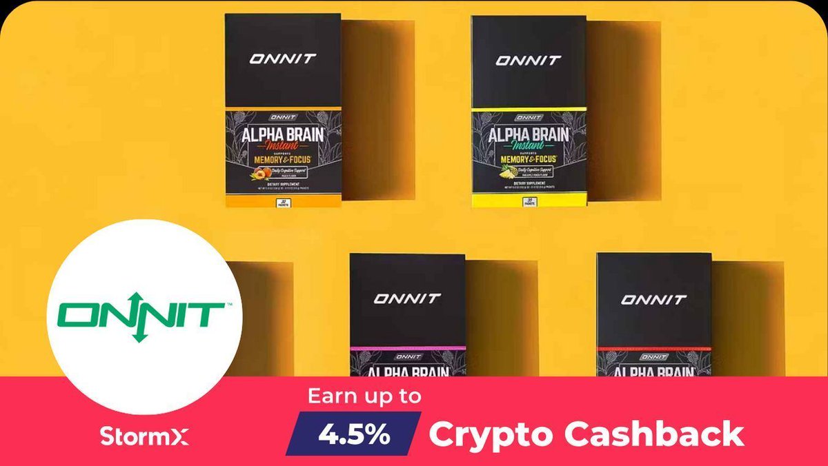 🔔 Offer Highlight: Don't miss out on shopping at @Onnit through StormX to earn 4.5% Crypto Cashback on your wellness purchases.

Activate Your Crypto Cashback Here: buff.ly/4aijOpP 

Note: Excludes gift cards and orders with promo codes.
#EarnCrypto #STMX