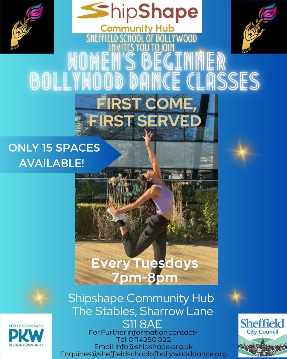 It's Women's Bollywood Dance session tomorrow - 7pm at Shipshape Community Hub £10 for 4 sessions Wear comfortable loose clothing and bring a water bottle #bollywood