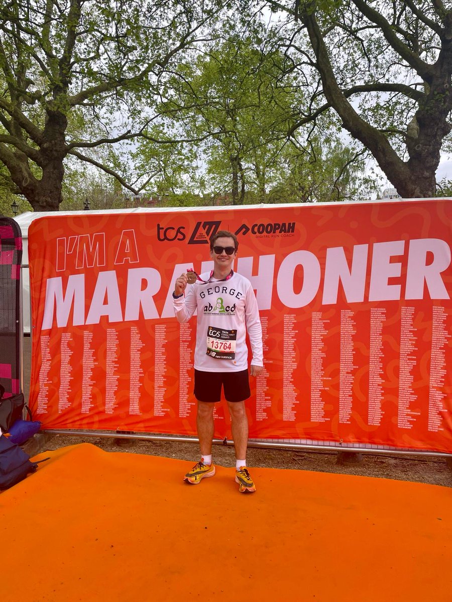 Congratulations 🙌 <a href="/georgelenon/">George Lenon</a>  for completing <a href="/LondonMarathon/">TCS London Marathon</a>  in an impressive 3.27.54 and raising over 2.5k for us!