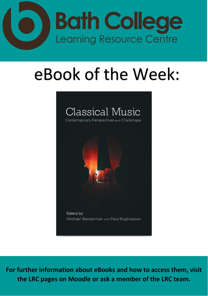 LRCBathColl's tweet photo. Good afternoon 😊 here is the eBook of the week:

#mybathcollege #ClassicalMusic #music https://t.co/SF0pat5HWh
