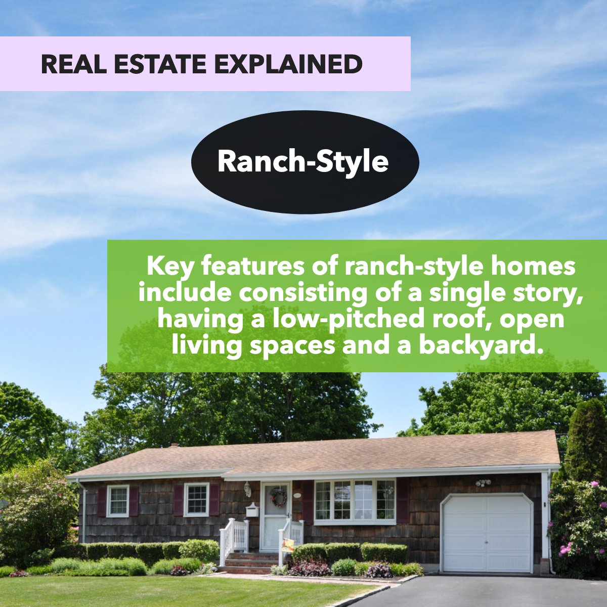 Ranch-style houses are now the most commonly searched-for style of home in the United States. 🏘️

#ranchostyle #ranchhousestyle #ranchstylehomes
 #thehelpfulagent #home #houseexpert #house #mls #househunting #realestate #realtor #broker #realestateagent #happyhome