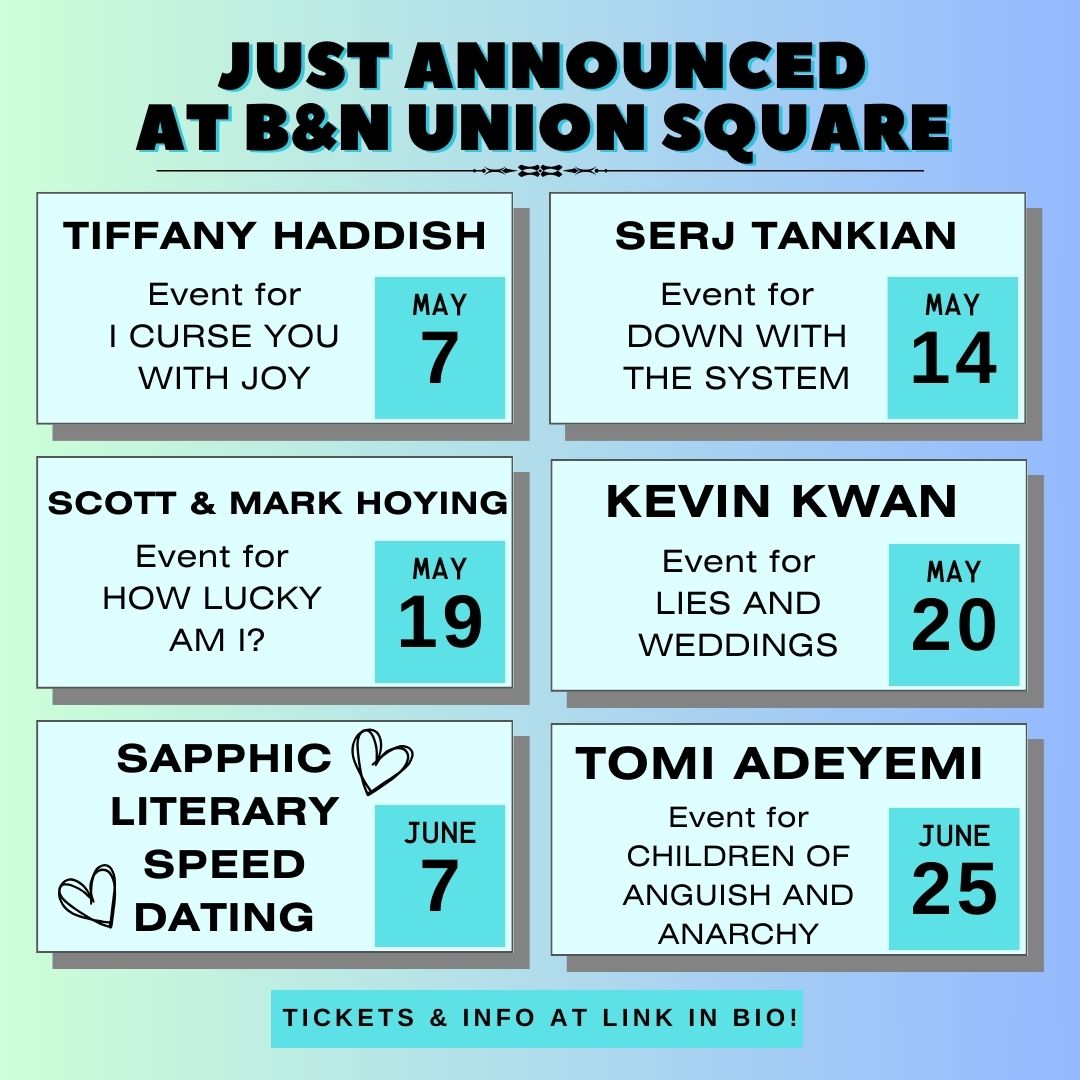 JUST ANNOUNCED! We're beyond excited to have a a plethora of amazing events lined up with authors like @TiffanyHaddish, @serjtankian, @scotthoying, @kevinkwanbooks, @tomi_adeyemi and many more! Who are YOU most excited for? Tickets available via the link in our bio.