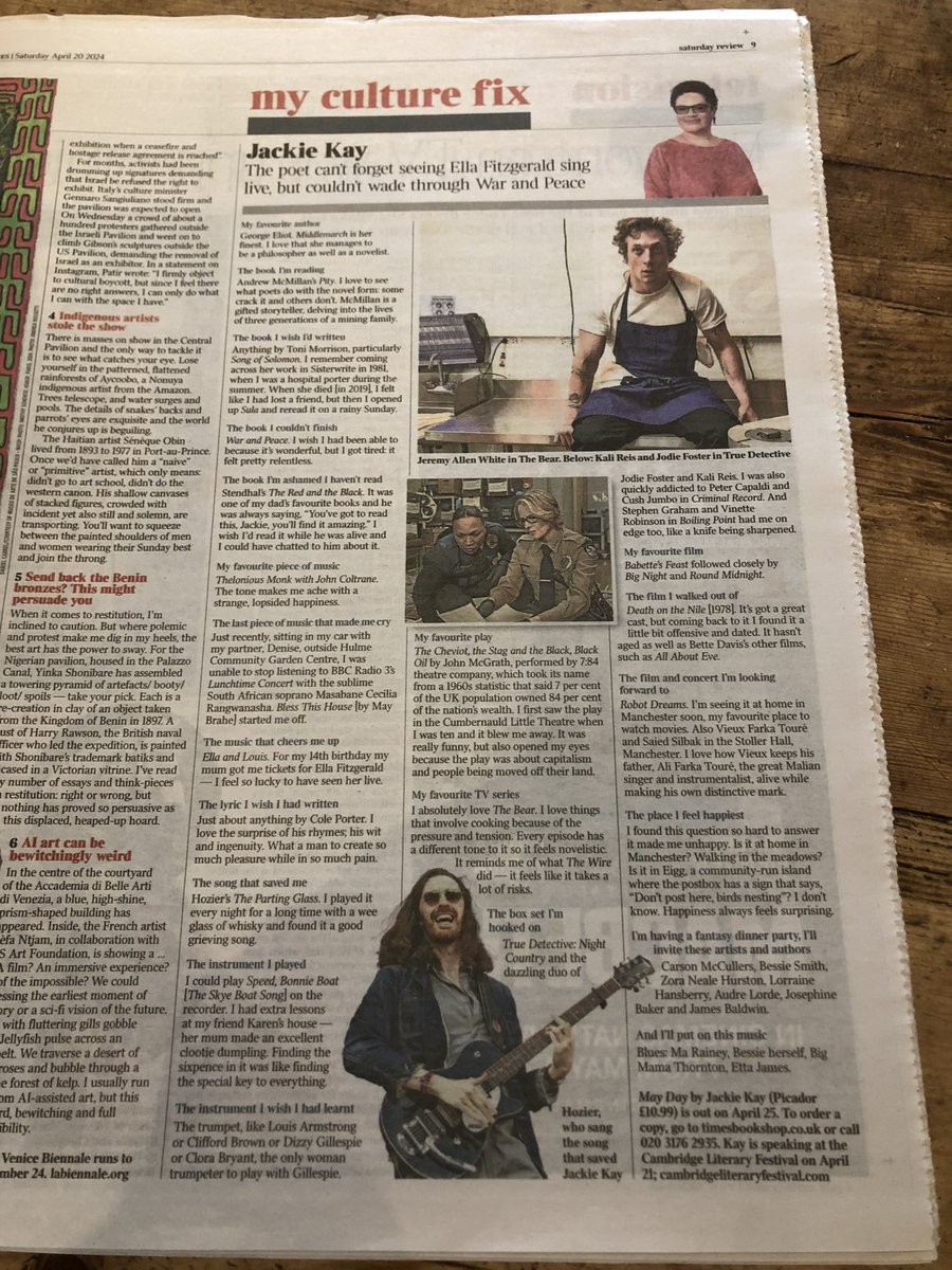 Featured in @thetimes Saturday Review are @DavidNWriter and @JackieKayPoet Excitingly both will be guest speakers @scarboroughbook in June. For tickets (£9) each and info. visit booksbythebeach.co.uk/four/ @timesculture @Yorkshire_Coast