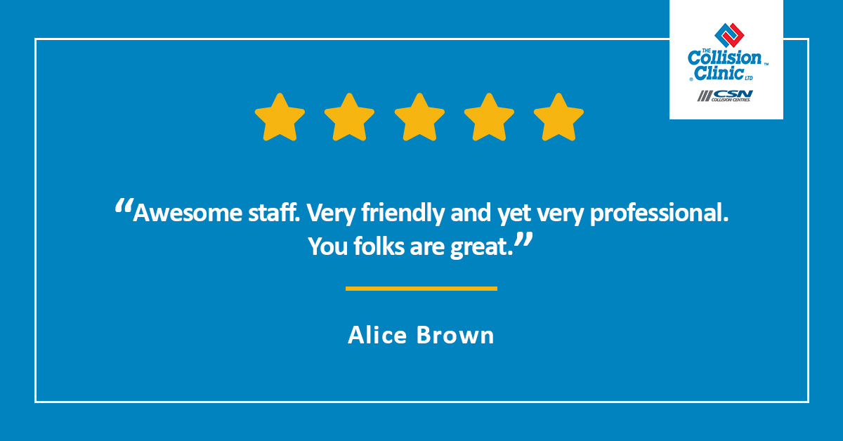 “Awesome staff. Very friendly and yet very professional. You folks are great.”

– Alice Brown

#RightToChoose #CSNCollisionCentres