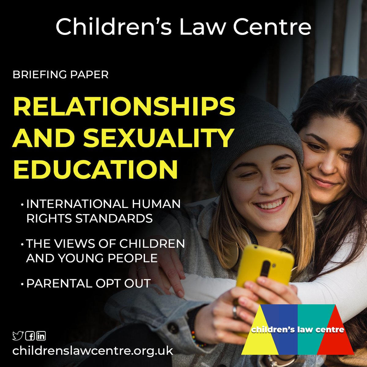 Don't get caught up in the misinformation around Relationships and Sexuality Education (RSE). Our briefing paper offers factual and researched information on everything from the views of young people to the issues around parental opt outs. Read it at childrenslawcentre.org.uk/?mdocs-file=71…