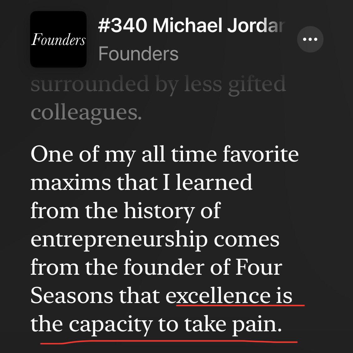 The ‘Founders’ podcast is full of golden nuggets! And thanks to Apple Podcasts transcript, so much easier to share a highlight!

podcasts.apple.com/in/podcast/fou…