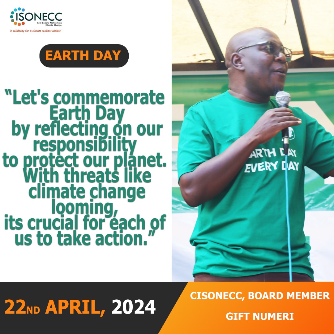 #EarthDay! CISONECC, with support from @PACJA1, is leading efforts to advocate for needs-based adaptation in Africa. Our projects aim to enhance accountability & track Malawi's NDCs for effective climate action. Together, let's build a resilient future #ClimateAction #Adaptation
