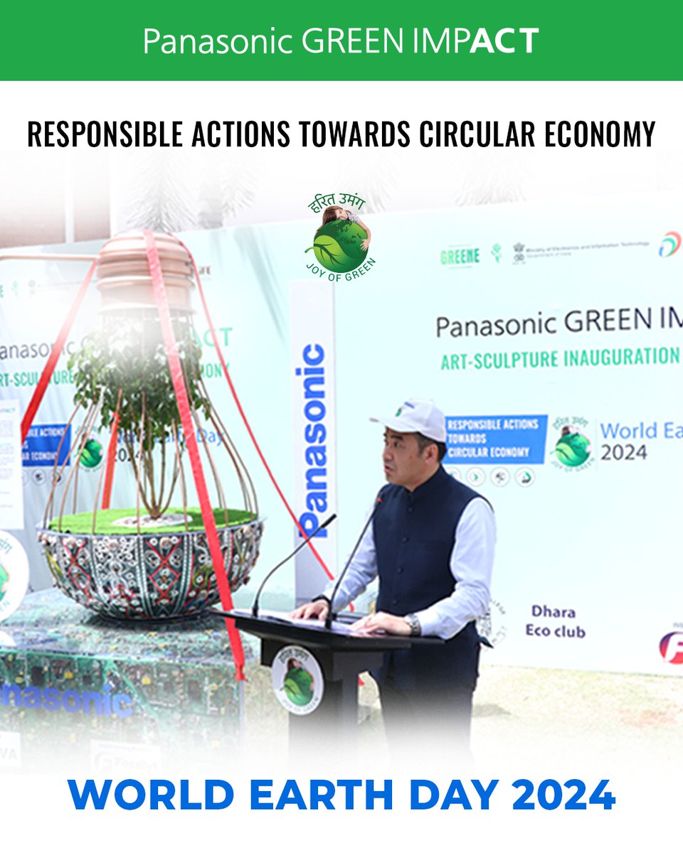 Panasonic's eco-art initiative highlights responsible e-waste disposal and energy conservation. Together with the @GoI_MeitY, @moefcc and @drc_du, we're sculpting a greener future. #SustainableArt #GreenInnovation #PanasonicIndia