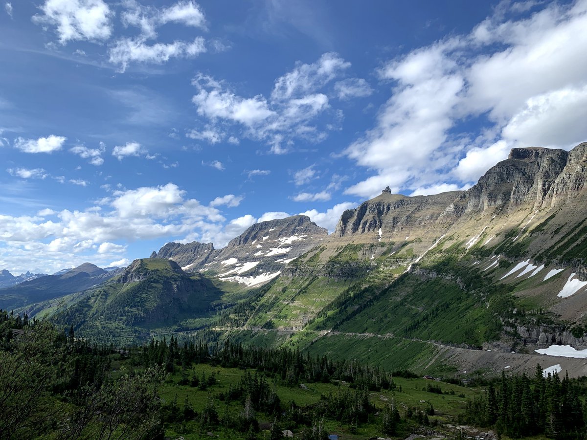 I'm taking you to the mountains for Day 3 of my #NationalParkWeek posts! Today is all about @GlacierNPS! This picture shows the famous Going-to-the-Sun Road that was completed in 1932. There are 762 lakes in the Park, with the largest being Lake McDonald nearly 9.4 miles long.