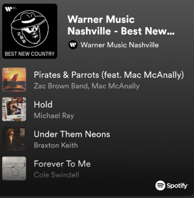 🙌Hold by @Michaelraymusic is at #2 on Warner Music Nashville - Best New Country on Spotify!!🎶🤠🔥❤️ open.spotify.com/playlist/4up8f…