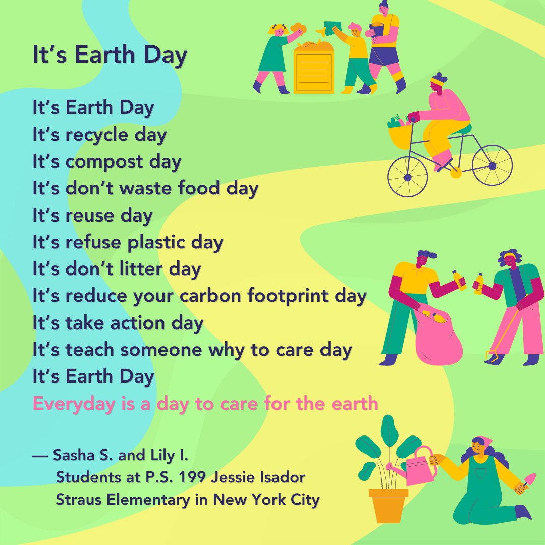 Happy #EarthDay! 🌎💚 @NYCSchools students Sasha & Lily remind us that every day is an opportunity to care for the Earth, our environment, & our community. How will you continue to nurture our planet beyond #EarthMonth? Together, #WeRise. #EcoTeacher