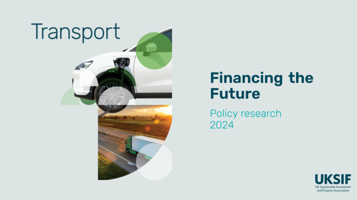 Delighted to announce the release of the UKSIF Financing the Future: Transport Report, the third of a four-part series highlights practical policy reforms needed to boost investment in high carbon-emitting sectors for sustainable economic growth in the UK: uksif.org/election2024/t…