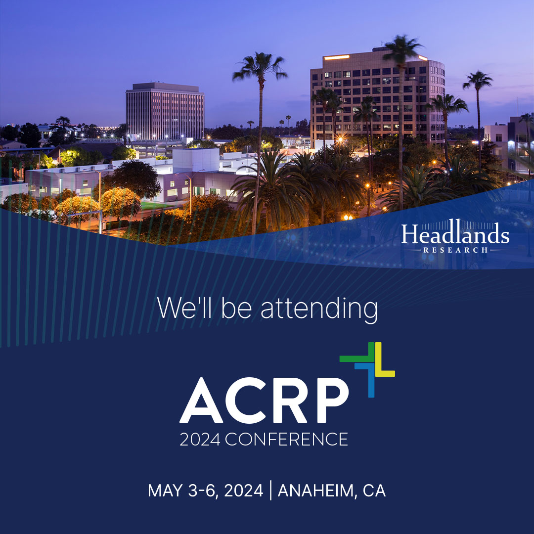 We're headed to #ACRP2024  — where clinical researchers GO for inspiration, education, and connection! Schedule a meeting with us at the event to learn why companies GO to #HeadlandsResearch sites for exceptional #ClinicalTrials. 

#ClinicalTrialSites 

headlandsresearch.com/events/acrp-20…