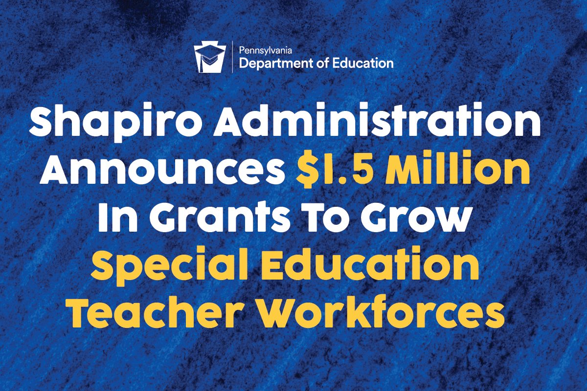 #ICYMI $1.5 million in grant funding is available to help schools create learning opportunities that will bolster our special educator workforce. Funds are available through June 30, 2026. Learn more about the program + how to apply: bit.ly/3Uqcdk4