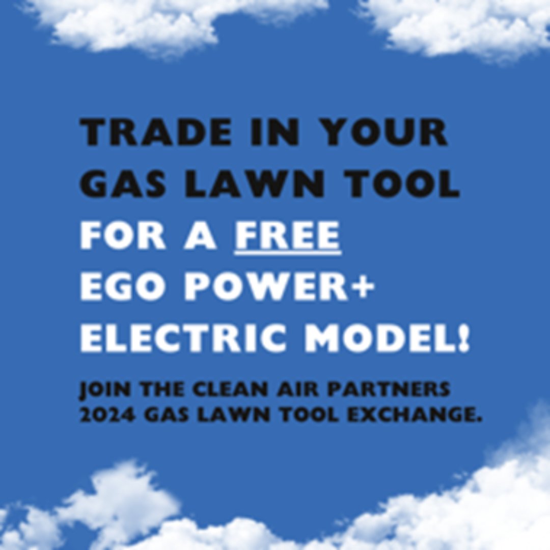 FairfaxAce's tweet photo. Gas lawn mowers can create more emissions than cars. Gas leaf blowers pollute nearly 300 times as much as pickup trucks. Sign up for the Clean Air Partners 2024 Gas Lawn Tools Exchange by May 10, 2024, at https://t.co/CjDNjXJik2
Lookout for our Backyard Bubble Event in May to... https://t.co/9GDMwuwlk7