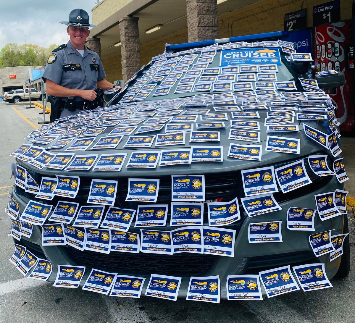 Cover the Cruiser with the @kystatepolice is back in action today in Murray! Join us at Pocket's Shell from 10am- 2 pm (CT) to Cover the Cruiser with icons to support Special Olympics athletes! @ShellKloc