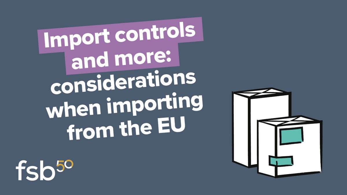 Changes are still in the pipeline for international trade 📋

Here are three things to consider if trading between the UK and the EU before full control on all imported and exported goods is brought in later this month.

go.fsb.org.uk/ImportControls

#SmallBusinessBigIdeas