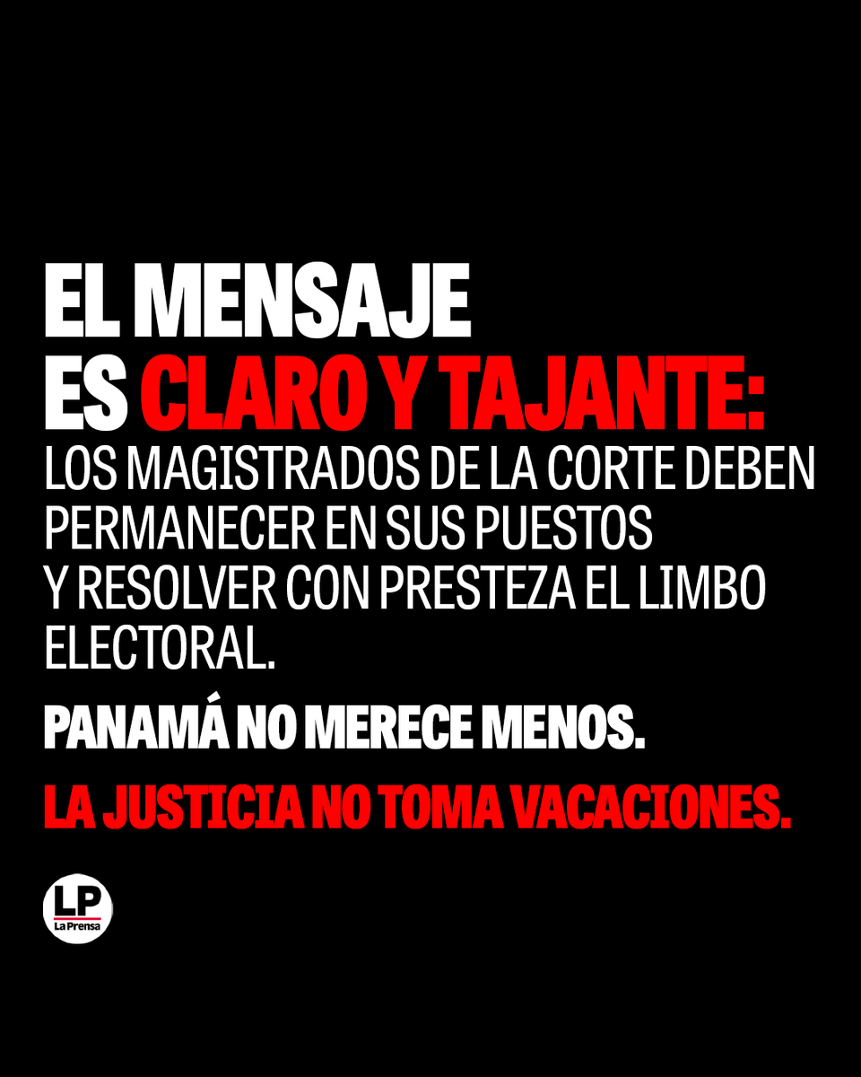 'Esta actuación esquiva de la Corte, aunada al comportamiento de los Órganos Legislativo y Ejecutivo, amenaza directamente la institucionalidad de la democracia'. Lea el Editorial de La Prensa en: prensa.com/opinion/la-jus… a través de @prensacom