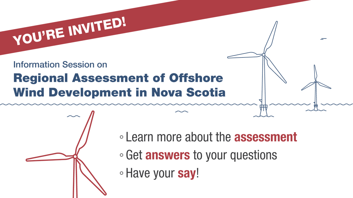 Join us today for an information session in #PortHawkesbury on the Regional Assessment of #OffshoreWind Development in #NovaScotia.

Learn more 👉 iaac-aeic.gc.ca/050/evaluation…