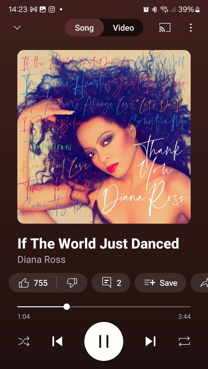 Some @DianaRoss to help with Monday at the gym 💪 #IfTheWorldJustDanced 🎶 ❤️ music.youtube.com/watch?v=m-srMt…