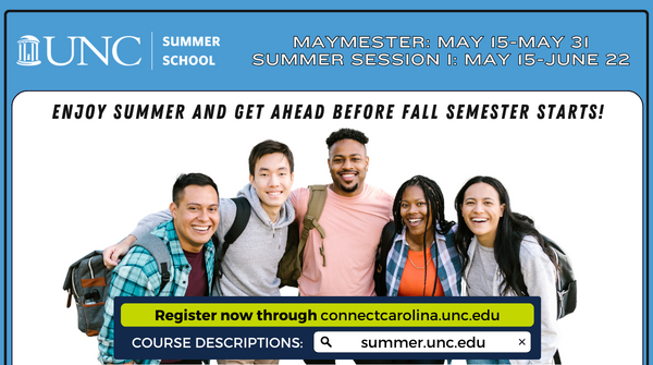 Dive into summer at @UNCSummerSchool! 📚 Don't delay—secure your spot now for smaller classes and a wide range of courses. Sessions kick off May 15! 🎓 Register today at connectcarolina.unc.edu. 🌊 #GDTBATH #gotarheels #UNC #uncsummerschool🌞📝