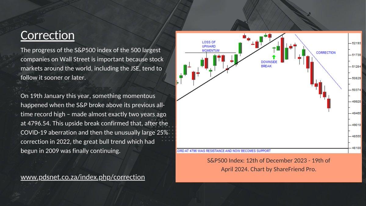 I've just published a new article on PDSNet website discussing the recent developments in the S&P500 index and its implications for global markets. #SP500 #StockMarket #BullMarket #MarketTrends #FinancialNews #MarketCorrection pdsnet.co.za/index.php/corr…