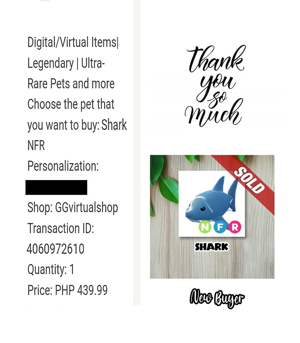 3⃣5⃣ Sold 3 pets to our NEW BUYER thank you so much for trusting & ordering to our shop😇

#Adoptme #AdoptMePets #adoptmetrading #Adoptmeoffer #adoptmegiveaway #adoptmegw #adoptmeshop #adoptmeseller #robloxadoptme #trustedshop #trustedseller #roblox #Adoptmetrade #ggvirtualshop