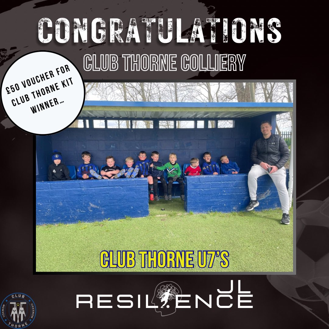 Congratulations to the Club Thorne U7’s who won the £50 voucher for kit at Saturday’s community day provided by JL Resilience 🙌🏼 #JLresilience #healthybody #healthymind #mentalhealth #getactive #thorne #clubthorne #doncasterisgreat #doncaster
