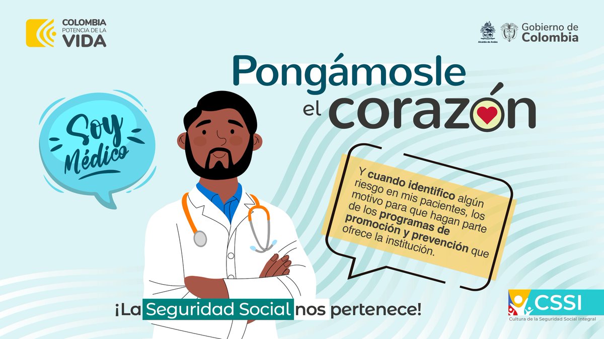 #SeguridadSocial ✅|| Haz parte de los programas de promoción y prevención que ofrecen las instituciones, la seguridad social protege nuestras familias, comunidades y territorios 💛🤍💚.                 
#AlcaldíadeAndes #pongamosleelcorazon #culturadelaseguridadsocial
