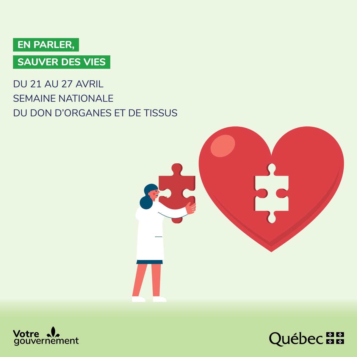 Je souligne aujourd'hui la semaine nationale du don d'organes et de tissus! Profitons de cette occasion pour réitérer toute l’importance de poursuivre nos efforts, pour sensibiliser plus de personnes et ainsi, sauver des vies! 💙