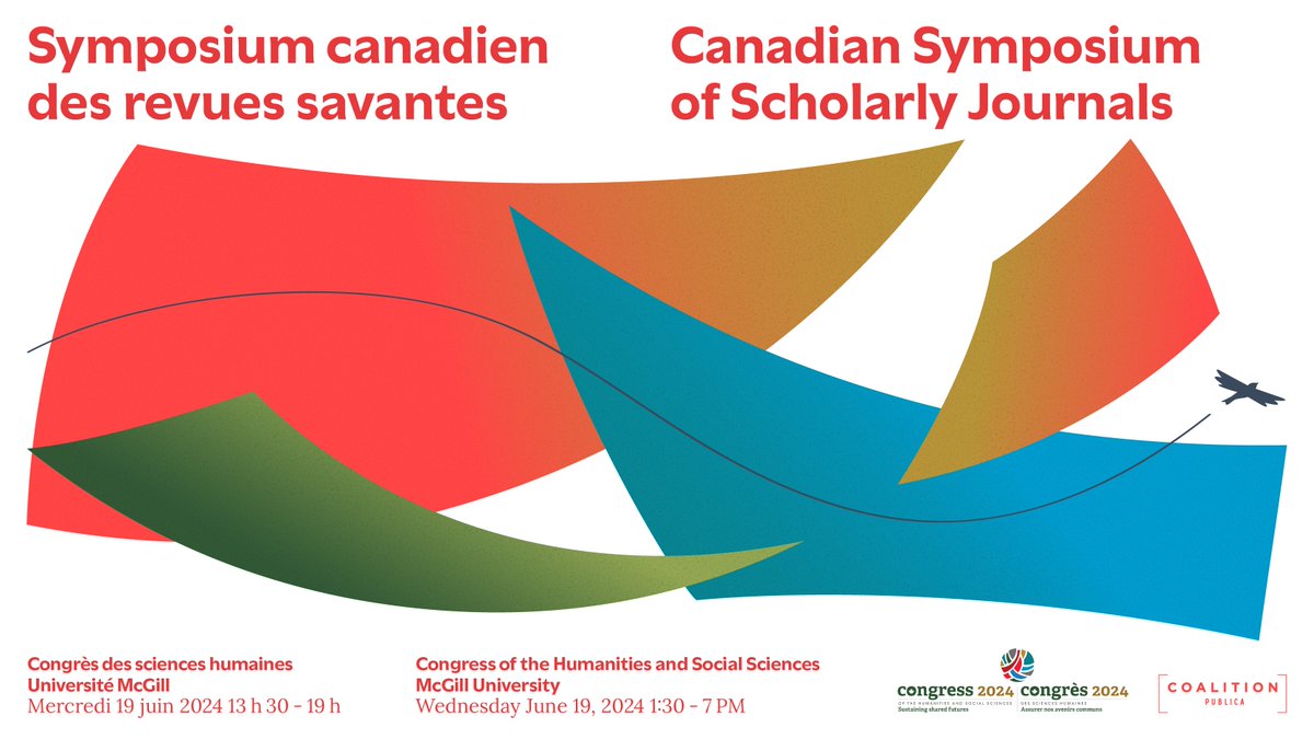 📣 Canadian Symposium of Scholarly Journals Journal team members from across Canada are invited to share their experiences and challenges. 📆 June 19, 2024 📍#congressh @mcgillu @federation_hss 👉 ow.ly/WbYr50R6IEB