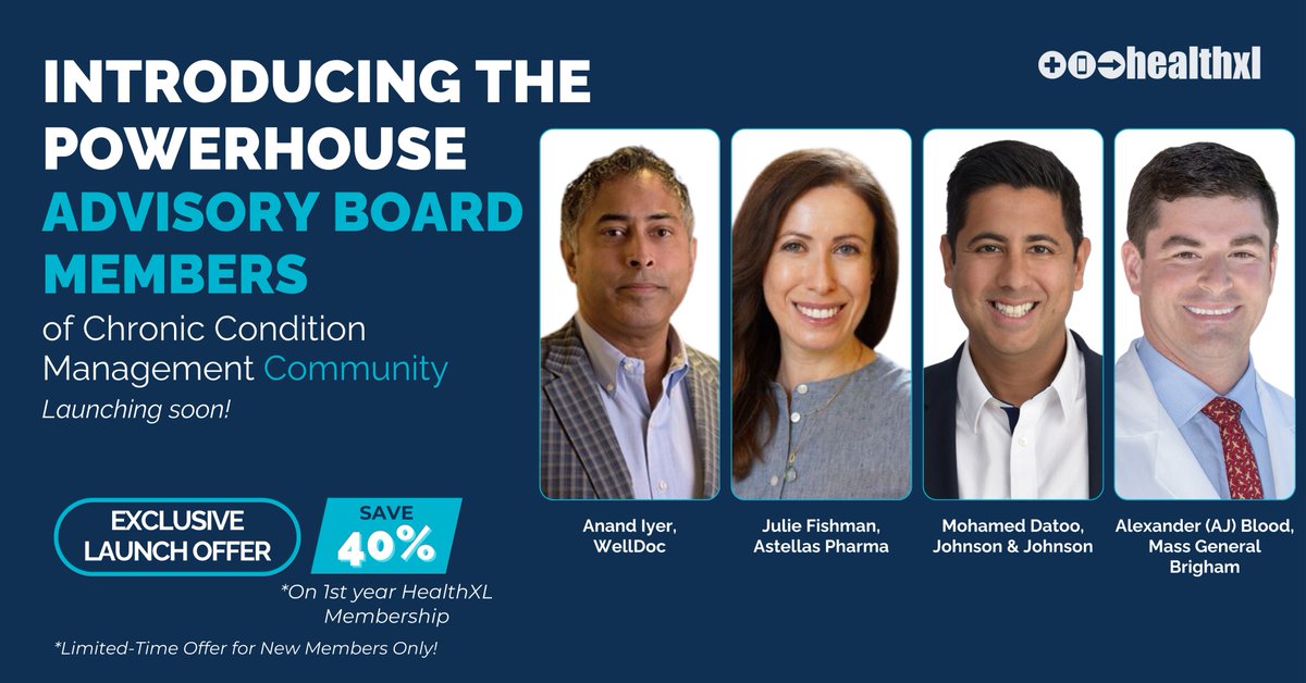 health_xl's tweet image. 💥 The Powerhouse Advisory Board Is Here! 💥

Get ready to engage with the thought-leaders of the chronic care world as we officially unveil the advisory board for HealthXL's Chronic Condition Management Community! 🔥