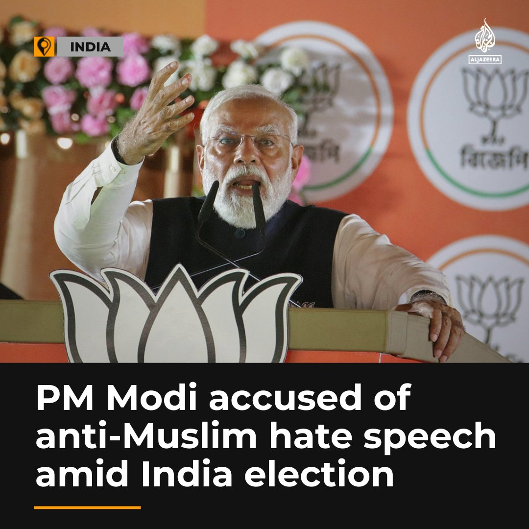 ‘Infiltrators’ India's PM Narendra Modi turned to old anti-Muslim tropes at an election rally, potentially signalling a shift campaign strategy, say analysts aje.io/9clxgf
