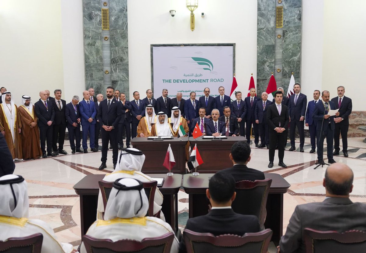 NEW - Iraq, Turkey, Qatar and UAE sign agreement to cooperate on Iraq’s Development Road project that seeks to create a new transit corridor from Asia to Europe via Iraq and rival the Suez Canal. The 1,200 km road and rail project is priced at $17bn.