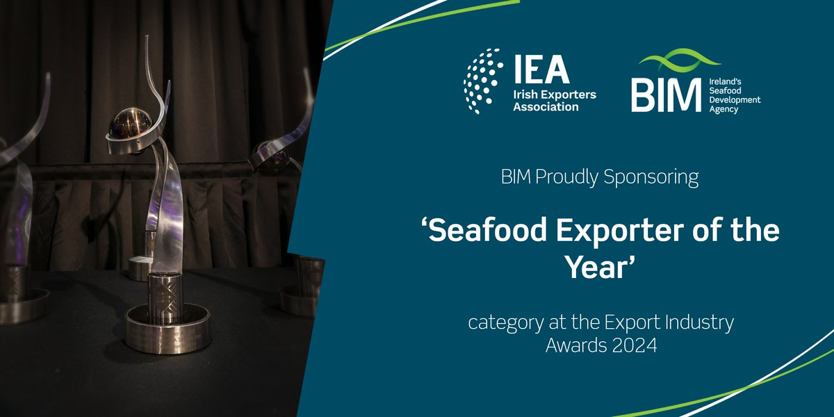 We are thrilled to sponsor the 'Seafood Exporter of the Year' category at the #ExportIndustryAwards2024. Submit your entry before Wednesday, May 8, 2024. Let's celebrate the best of Irish seafood exports together. irishexporters.awardsplatform.com