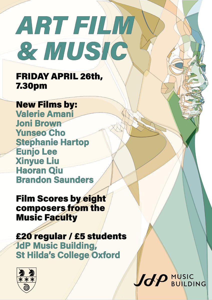 Our first JdP Series Concert of the term is this Friday 26 April! Come to the JdP at 7.30pm to hear filmmakers from the Ruskin School of Art work with film composers from St Hilda’s College and the Music Faculty to create a series of art film shorts: st-hildas.ox.ac.uk/jdp-music-buil…