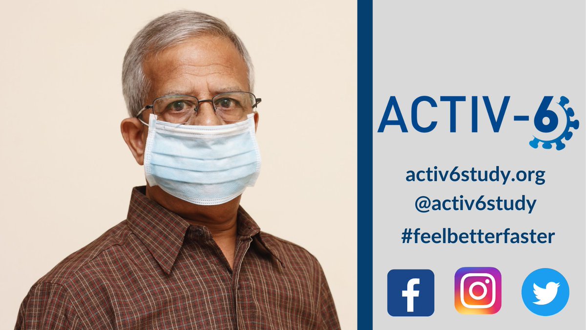 Eligible to participate in #ACTIV6Study? Participants must be 30+ years old and have mild-to-moderate #COVID19. Contribute to research that can change the future of COVID treatment. If you’re COVID-positive, enroll today! activ6study.org #FeelBetterFaster @PCORnetwork