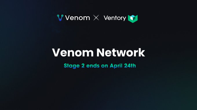 Ventory_gg's tweet photo. Venom Quests Season 1 with Ventory will be extended until 8 AM UTC on April 24th.

⚠️If you've completed the Quest, don't forget to claim 240 XP
🔥XP will be converted into $Venom tokens

How to Participate:
➖ Go to https://t.co/4WiDHjGcsP
➖ Connect your Venom wallet
➖ Participate in the @Venom_Network_ x Ventory launchpad
➖ Claim XP here: https://t.co/KA0mOl4u6V

Time is running out, so join now❗
LFGGGGGG