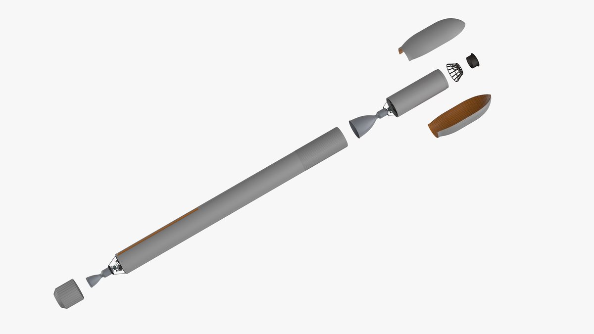 tdubic's tweet photo. Generic orbital launch vehicle rocket with a two-stage launch design, that is used for placing light payloads into LEO.
https://t.co/585VopWKsS

#3d #3DModel #cinema4d #rocket #3dmodeling #Orbital https://t.co/rvplDZiZ4M