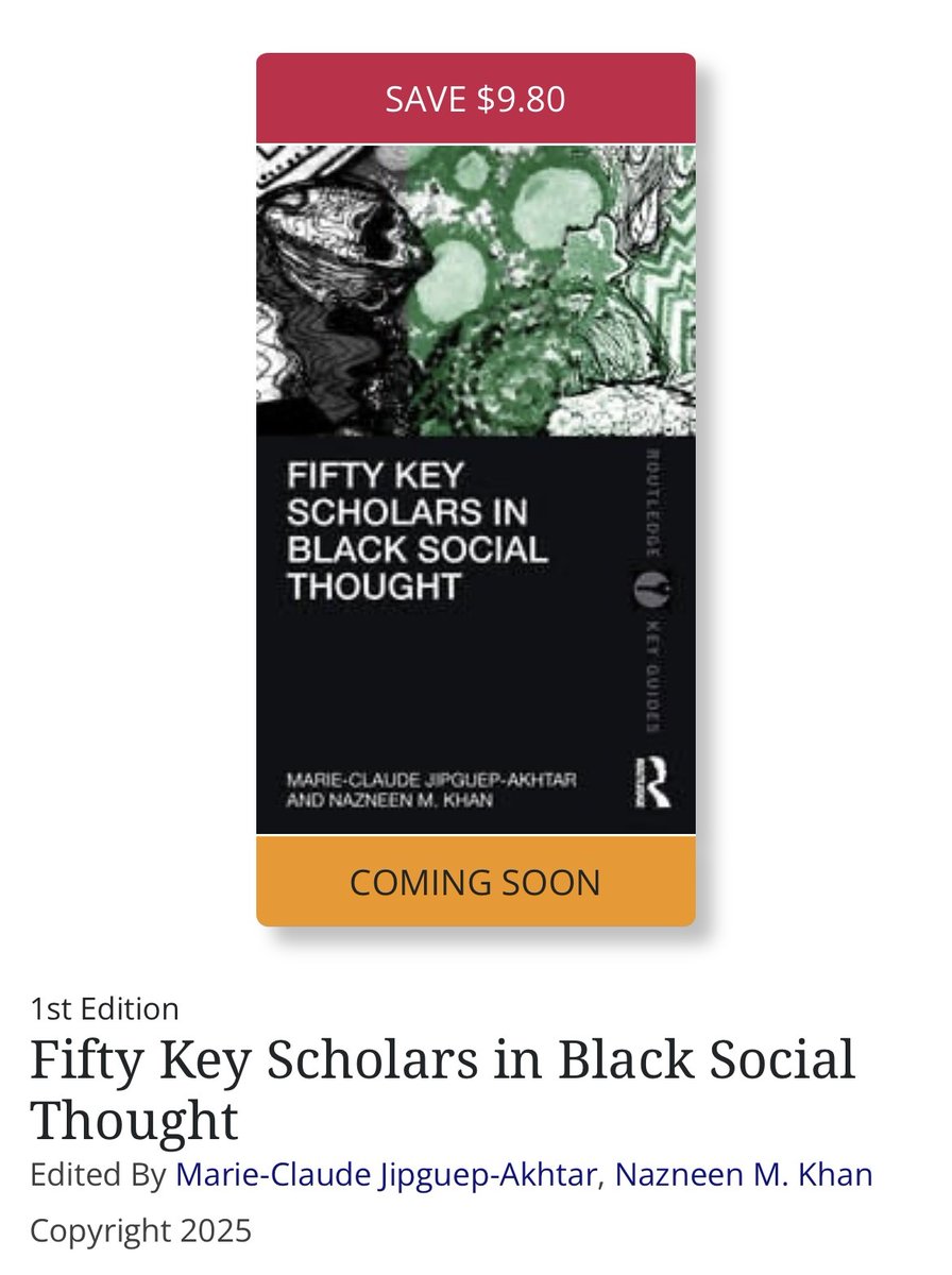 Beyond humbled 2 B included as an influential social scientist 🙏🏾 Never thought my name would be listed alongside giants like DuBois, Hurston & Wells-Barnett When I entered academia in 2000 the only goal I had was to make folk aware of the contributions of #HBCU to Sociology ✊🏾