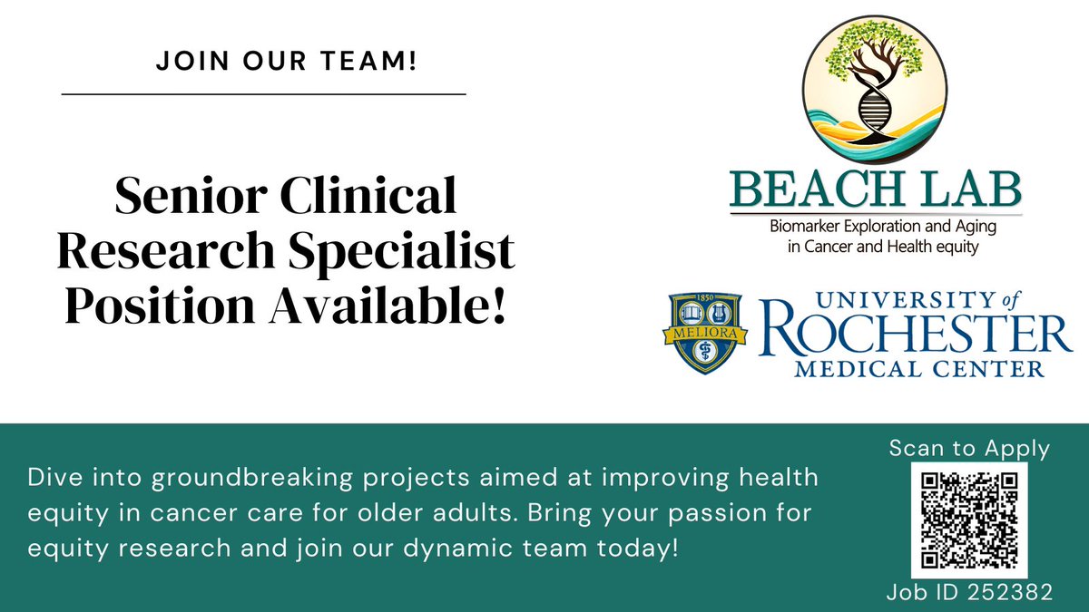 🌟We're hiring! Join us and play  a vital role in enhancing health equity for older adults facing cancer.  Bring your expertise in equity research and be part of a team dedicated  to making a meaningful impact in healthcare. #ClinicalResearch #HealthEquity #HealthcareInnovation🚀