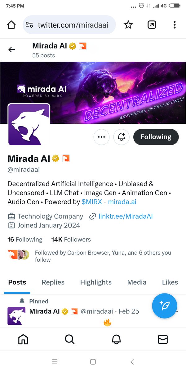 AkhaingM's tweet photo. @jihanicorn @trycarbonio @miradaai Done https://t.co/5lsyNj2KeY