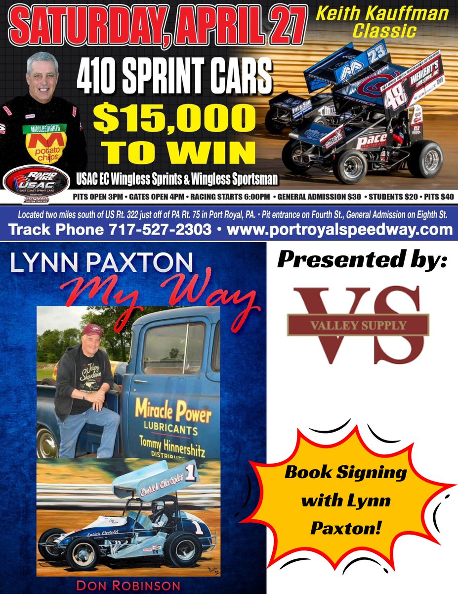 BIG Weekend Coming Up! We start our 2-day weekend off with the Weikert Livestock 410 sprint cars racing for $15K to win on Saturday thanks to our friends at Valley Supply! They’ll be partnered with @USACecsc as well as the wingless sportsman. Info ⬇️