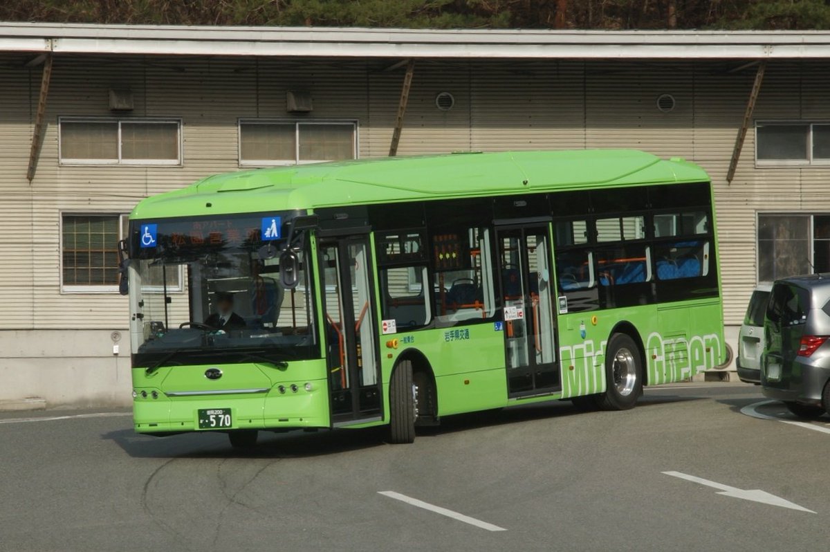 岩手県交通のEVバスの新車 BYD K8 