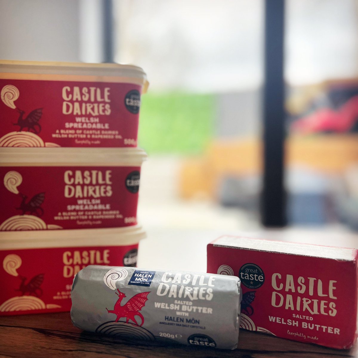 CastleDairies's tweet photo. For all your baking and cooking needs, pick up a pack of Castle Dairies butter or spreadable🧈🧑‍🍳🥣

Available from supermarkets - Tesco, Lidl, Asda, Waitrose, Ocado, Sainsburys, M&amp;S &amp; Morrisons across Wales (and some England stores). 

#castledairies #butter #spreadable #wales https://t.co/n1pYXv3uY8
