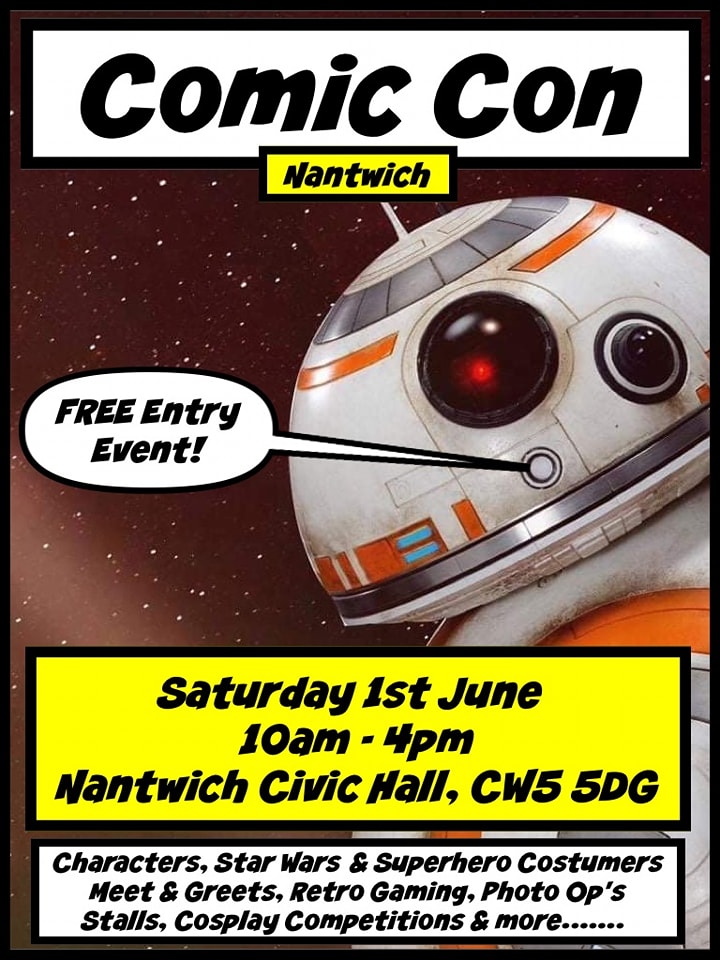Nantwich Comic Con returns Saturday 1st June
