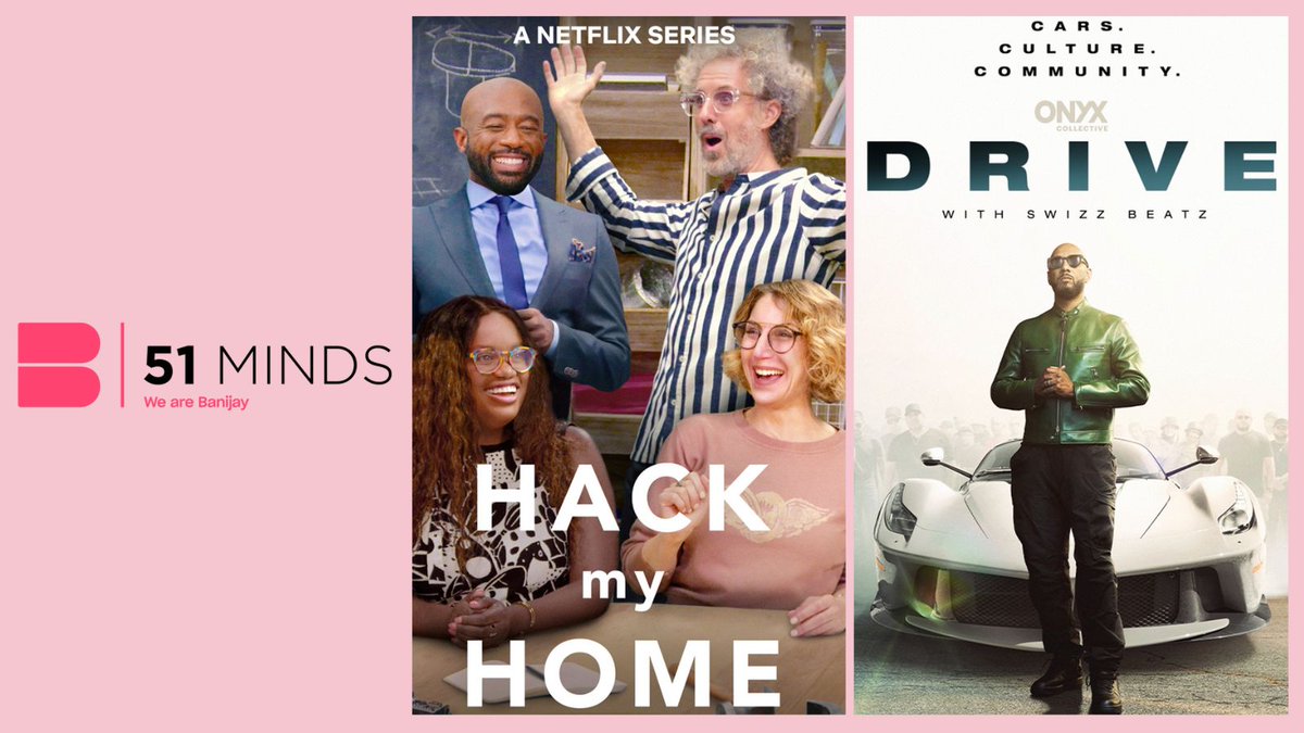 Huge congratulations to @51Minds for its nominations at the @DaytimeEmmys! 🎉🌟

#DriveHulu is up for Outstanding Single Camera Editing & Outstanding Sound Mixing, while #HackMyHome is up for Outstanding Instructional Program.

#DaytimeEmmys #51Minds @hulu @netflix #WeAreBanijay